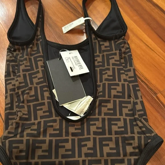 Fendi Brown Patterned Women's Swimsuit - Picture 5 of 10
